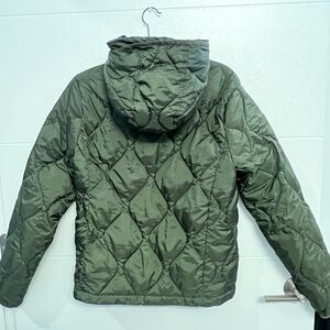 Green Quilted Hooded Jacket